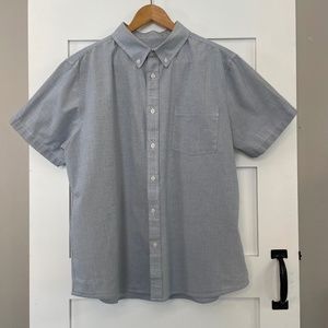 Goodfellow & Co. Northrop Slim Fit Short Sleeve Button Down Blue XL